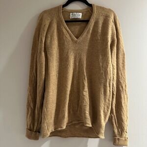 Vintage Puritan Aquaknit Sweater Mens Large V-Neck 100% Lambswool Made in USA